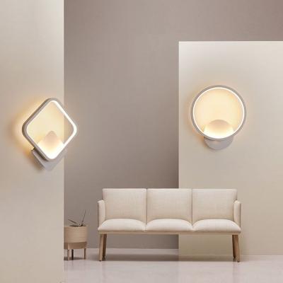 China Modern Simple Creative Acrylic Geometry Series LED Wall Light Living Room Bedroom Acrylic LED Wall Light for sale