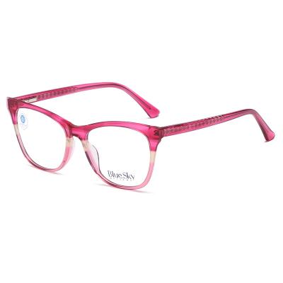 China Acetate optical frames 2020 New Product Multicolored Red Acetate Optical Frame Eyewear Eyeglasses for sale