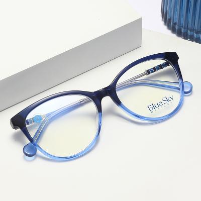 China Acetate optical frames Hight Quality Anti Radiation Round Eyewear Glasses for sale