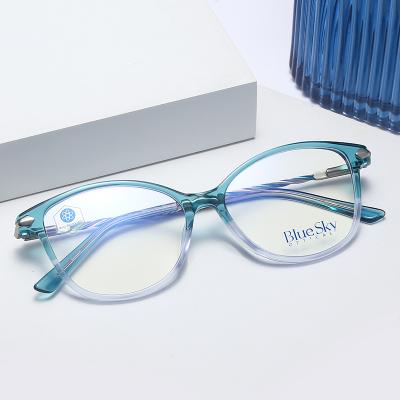 China Acetate optical frames High Quality Acetate Metal Spring Hinge UV Anti Blue Light Computer Glasses for sale