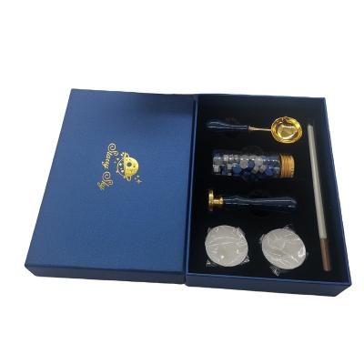 China Eco-friendly Blue Starry Sky Wax Seal Stamp Set Wax Stamp Seal Box Sello De Cera Kit for sale