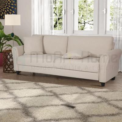 China High Density Soft Modular Sofa Beige For Wholesale, Nordic Soft Modern Home Apartment Sofa 3 Seater Solid Wood Foam Frame for sale