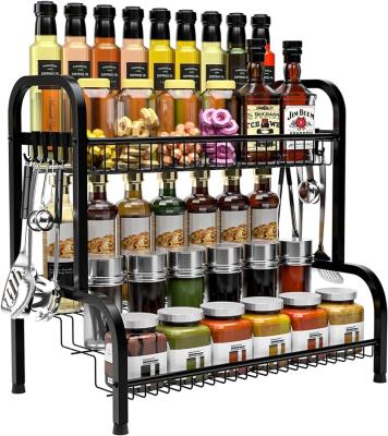 China Adjustable (Height) Spice Racks, Large 4-Tier Spice Jars Organizer, Free Standing Spice Rack Organizer for Spice Bottles for sale