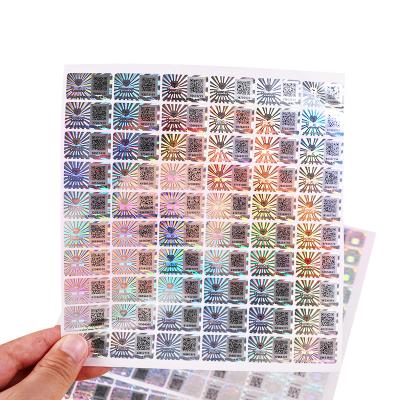 China Waterproof Custom Logo Rainbow Effect Hologram Sticker Label Made Label Holographic Sticker for sale