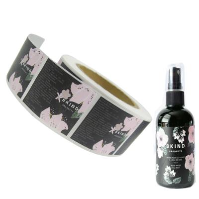 China Waterproof Custom Printed Cosmetic Bottle Adhesive Label Make Up Product Sticker Roll for sale