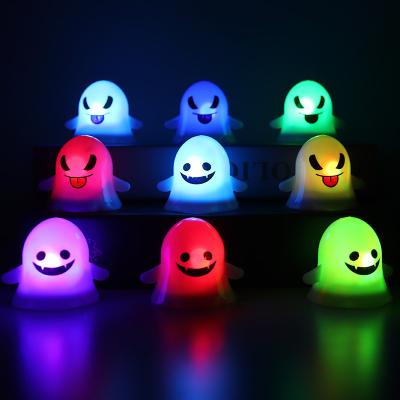 China Holiday Decorations Halloween Decorations Decor Hanging Lighted Glowing Cute Expression Electronic Candle Ghost Lamp for sale