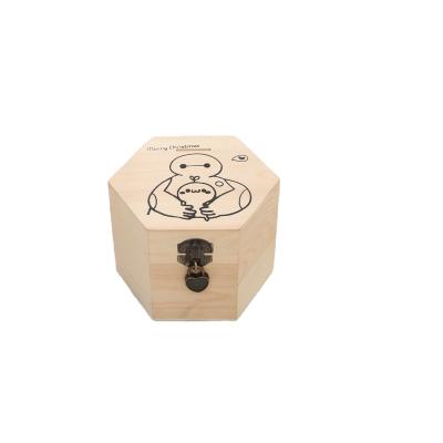 China Factory Sale Recyclable Various Wooden Box Widely Used Hexagonal Christmas Gift Boxes for sale