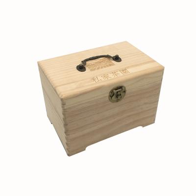 China Recyclable Industrial Packaging Wooden Tea Packing Crate Small Tea Box Wooden Handle for sale