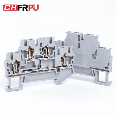 China A.W.G. CHFRPU STTB2.5 2.5mm2 DIN Rail Spring Terminal Block Withdrawal Spring Terminal Block DC24/220v Two Wire Positive Driving 24-14 for sale