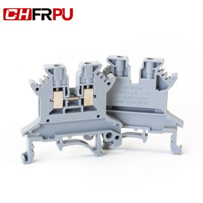 China CHFRPU UK1.5N Combined DIN Rail Power Supply by A.W.G. Screw Cage Terminal Block Brass Conductor 1.5mm2 Wire Connector 12-24 Main Terminal for sale