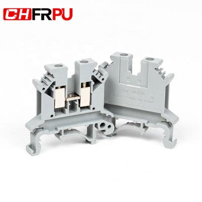 China CHFRPU UK2.5B 2.5mm2 Combined A.W.G. DIN Rail Screw Terminal Block Feed Through Terminal Block 12-24 Brass for sale