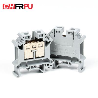 China CHFRPU UK16N 16mm2 DIN Rail Screw Terminal Block Conductor Neutral Terminal Intermediate Voltage Brass Connector for sale