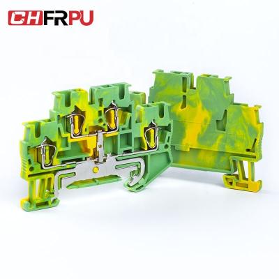 China CHFRPU STTB2.5-PE 2.5mm2 DIN Rail Spring Brass Block Terminal Grounding Brass TB Main PE for sale