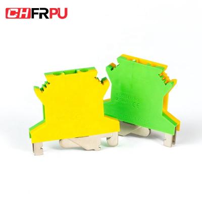 China CHFRPU USLKG2.5 2.5mm2 DIN Rail Screw Brass Terminal Block Grounding Brass Earth Link Terminal Block For UK2.5B for sale