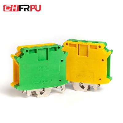 China CHFRPU USLKG35 35mm2 DIN Rail Screw Ground Terminal Block Brass Earthing TB For UK35N #N/A for sale