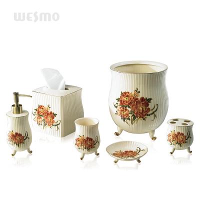 China Viable Floral Porcelain Bath Accessory for sale