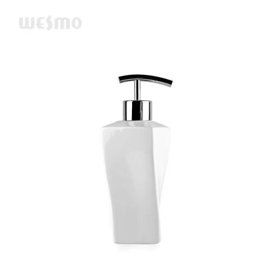 China Viable White Ceramic Bathroom Glaze Porcelain Hand Sanitizer Accessory Dispenser for sale