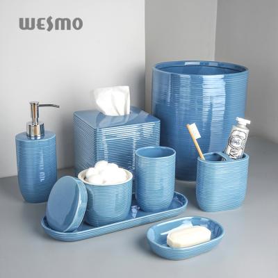 China Sustainable Crepe Paper Porcelain Bathroom Set for sale