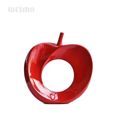 China Red China Pear Sculptural Statue Craft Polyresin Resin Home Decorations Colorful Apple Table Resin Statue for sale