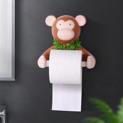 China Europe Home Decorating Cartoon Animal Monkey Shaped Roll Paper Bathroom Display Tissue Rack for sale