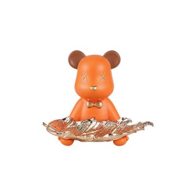 China Europe Art Cartoon Resin Bear Statue Modern Polyresin Sculptures Home Wall Decor for sale