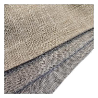 China Factory supply breathable style voile curtain cationic linen fabric for kitchen for sale