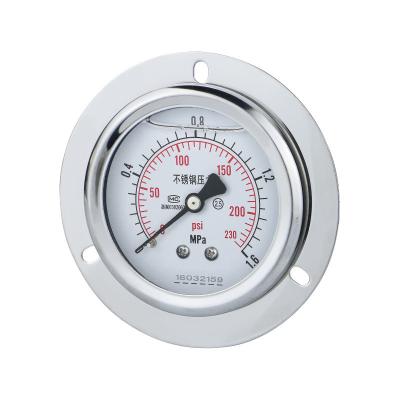 China 60mm Back Connection Pressure Gauge with Flange 250bar 304ss Liquid-Filled Manometer for sale