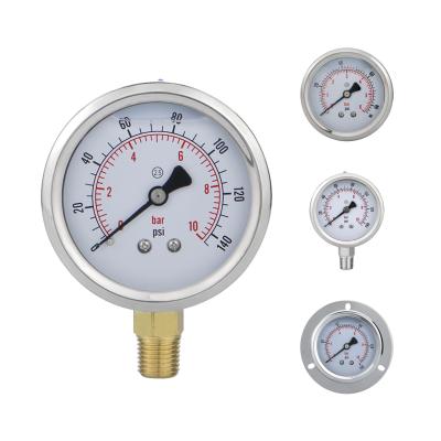 Chine Manufactured 2.5inch 10bar Bourdon Tube Hydraulic Pressure Gauge with Liquid Filled à vendre