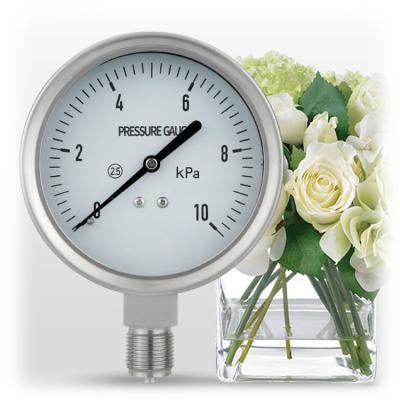 China All Stainless Steel 2.5% Precision Manometer Gauge for 250 Bar Hydraulic Oil Pressure for sale