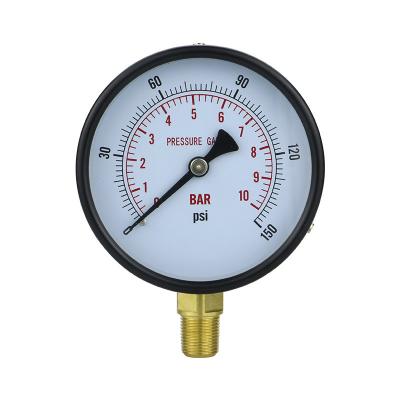 China 1/2 Thread Connection 400bar 1.6% 4 Inch 100mm Bottom Dry Pressure Gauges at Affordable for sale