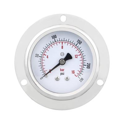 China 62.2mm Rear Mounting Flange Pressure Gauge for Industrial Air Pressure Measurement for sale