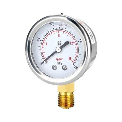 China 50mm Bottom Connection Glycerine Manometer Pressure Gauge for Oil Filled Applications for sale