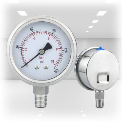 China Zhejiang Stainless Steel Hydraulic High Pressure Gauges Manometer for Water Gas Liquid Y60BF for sale