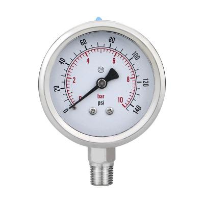 China All Stainless Steel Pressure Gauge 60mm 1/4 Threaded Connection for OEM Manufacturers for sale