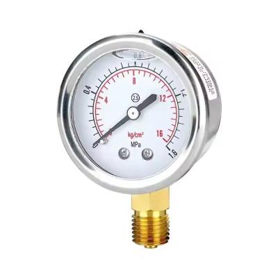 China 50 mm diameter glycerinemanometer met BSPT1/4 aansluitdraad en CE-certificering Te koop