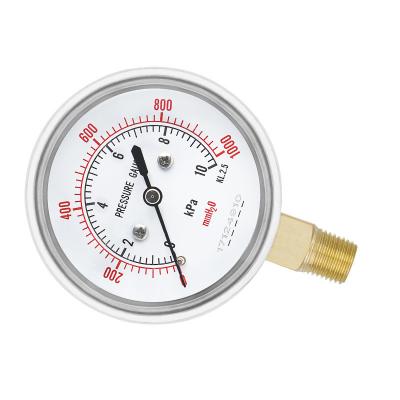 China Zhejiang geproduceerde 2,5 inch Bourdon olie druk manometer met CE-certificering Te koop