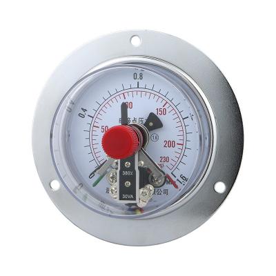 China Hoge precisie M20*1,5 100 mm Axial Gas Hydraulische drukmeter met elektrisch contact Te koop