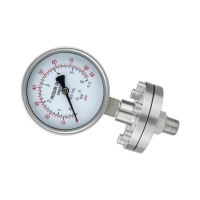 China YTP100BF 100mm Nominal Diameter Double Scale Stainless Steel Diaphragm Seal Pressure Gauge for sale