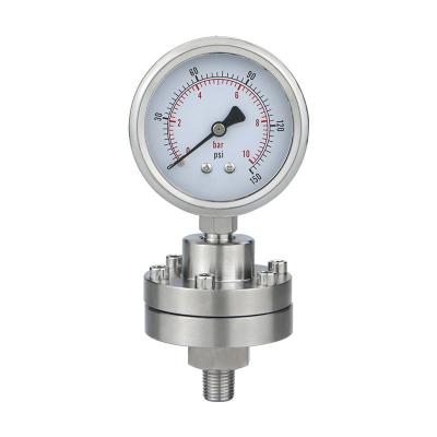 China 60 mm roestvrijstalen diafragma afdichting drukmeter voor luchtdrukmeting gemaakt Te koop