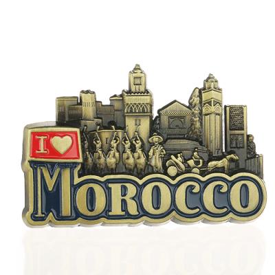 China Special Shape Design Soft Enamel Morocco Fridge Magnet Zinc Alloy Souvenirs for sale