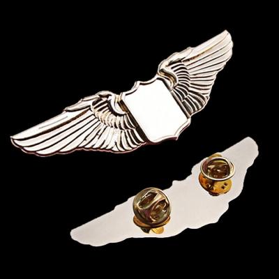 China Europe Hot New Custom Made Personalized Shopping Looking Pretty Double Pin Stable Pilot Wings Pin Badge for sale