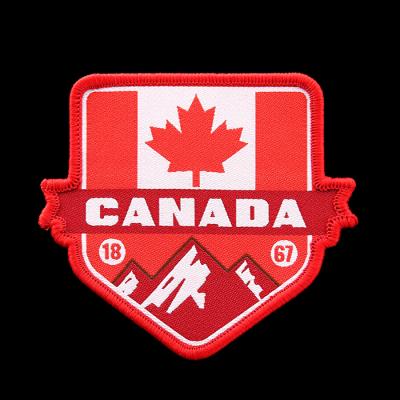 China high quality 3D canadian maple leaves woven decorative apparel cbd patches patch for sale