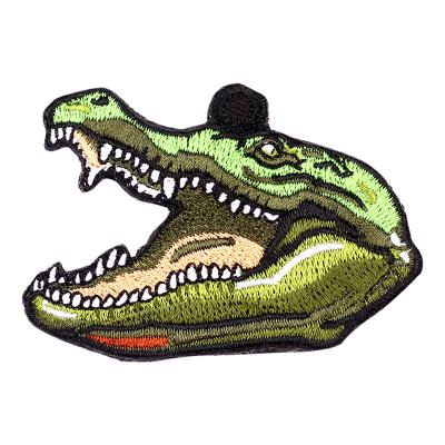 China 3D Wholesale Customized High Quality Full Embroidery Animal Emulational Crocodile Patch for sale