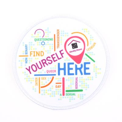 China 3D Customized Cheap Price LGBT Club White Merrow Border Sublimation Patch for sale