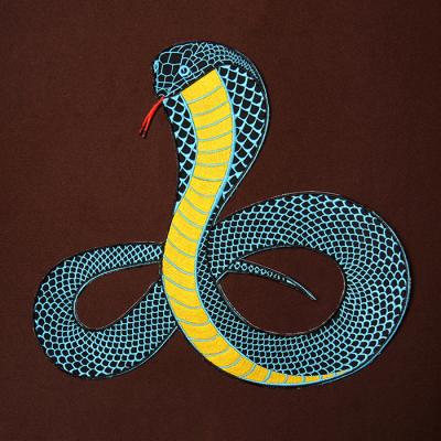 China Large Size 3D Snake Embroidery Patch Back Patch For Fabrics , Airborne Patch Diamond for sale