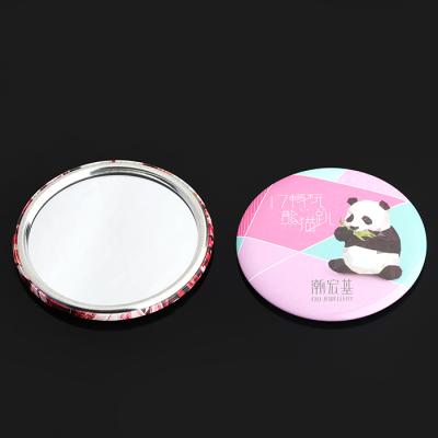 China Pocket Mirror Wholesale Customized Printing Tin Convenient Mini Mirror Anti-Glare Side Mirror for sale