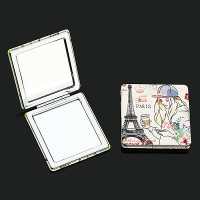 China Popular Wedding Gifts Eiffel Tower Logo Square Mirror Makeup Mirror Small for sale