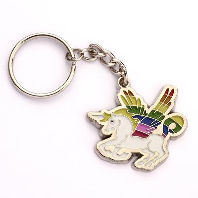 China Soft Custom Cute High Quality Cartoon Unicorn Promotion Gift China Manufacturer Enamel Key Chain for sale