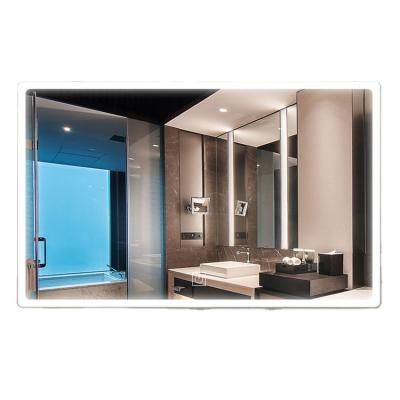 China Bright Modern Wall Mounted Mirror Rectangle Touch Screen Smart Led Bathroom for sale