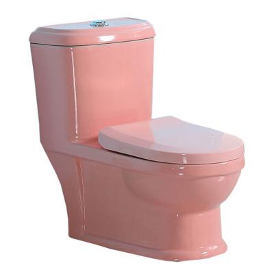 China Oriental Modern Rose Color S Trap Double-Flow School Children One-Piece Toilet for sale